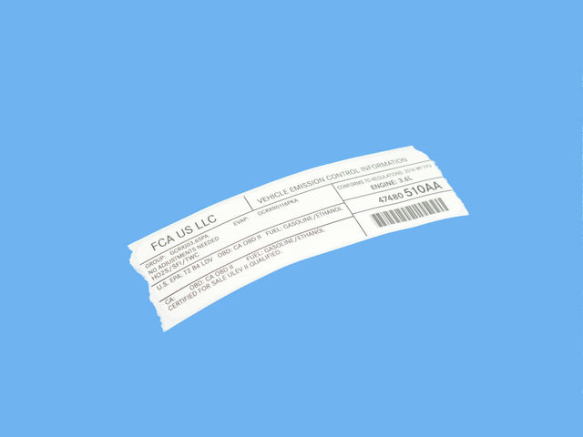 47480510AA - Labels: Vehicle Emission Control Information Label for Mopar Image