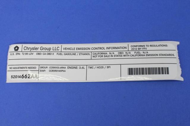 52014662AA - Labels: Veci Label Label for Mopar Image