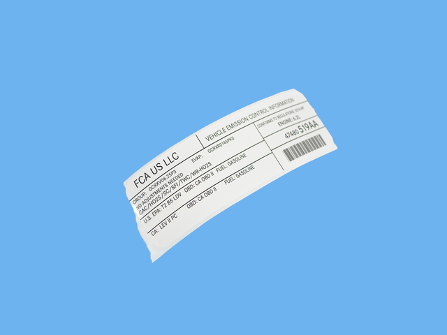47480519AA - Labels: Vehicle Emission Control Information Label for Mopar Image