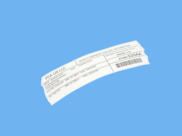 47480520AA - Labels: Vehicle Emission Control Information Label for Mopar Image