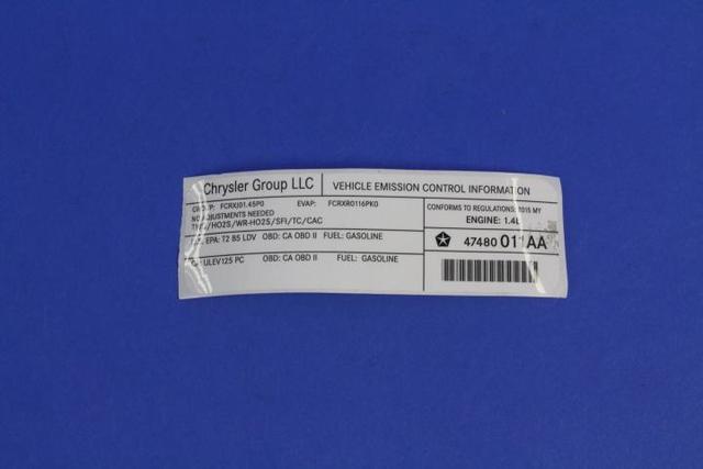 47480011AA - Labels: Vehicle Emission Control Information Label for Mopar Image