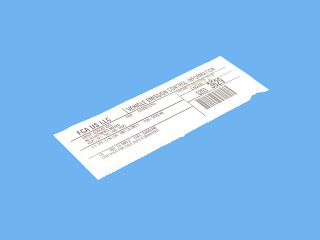 68282232AA - Labels: Emission Label for Mopar Image