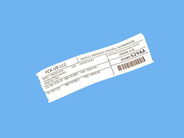 47480529AA - Labels: Vehicle Emission Control Information Label for Mopar Image