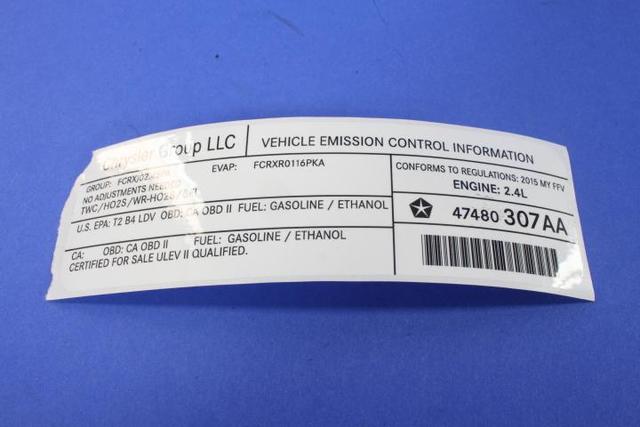 47480307AA - Labels: Vehicle Emission Control Information Label for Mopar Image