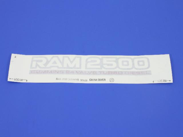 5GL09CA1AA - Exterior Ornamentation: Ram 2500 Cummins Nameplate for Mopar Image