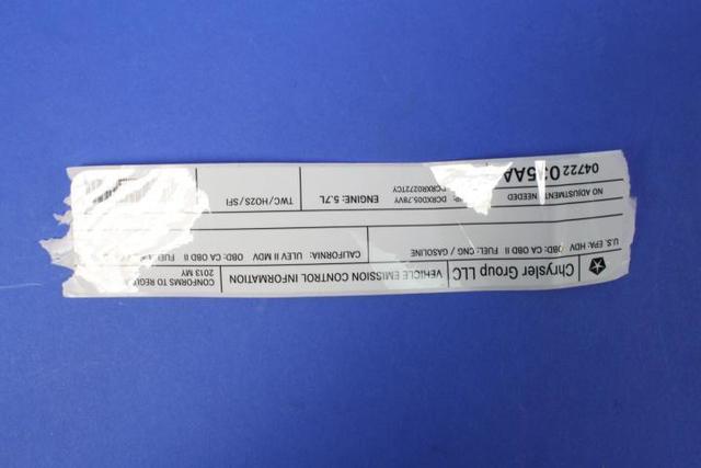 4722035AA - Labels: Vehicle Emission Control Information Label for Mopar Image