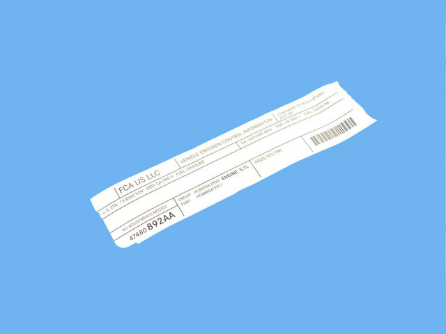 47480892AA - Labels: Veci Label Label for Mopar Image