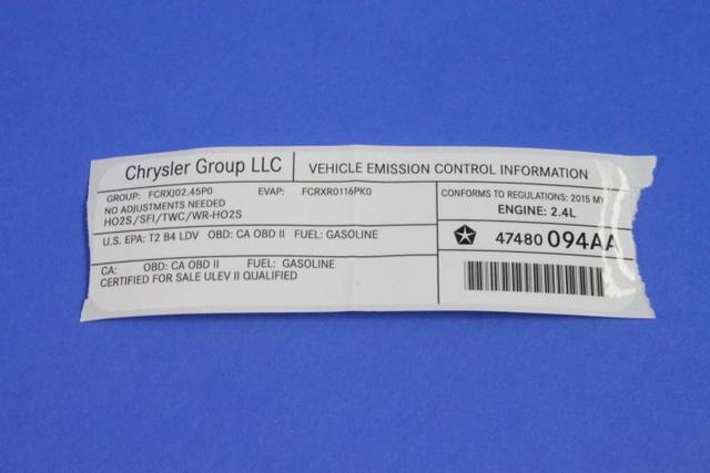 47480094AA - Labels: Vehicle Emission Control Information Label for Mopar Image