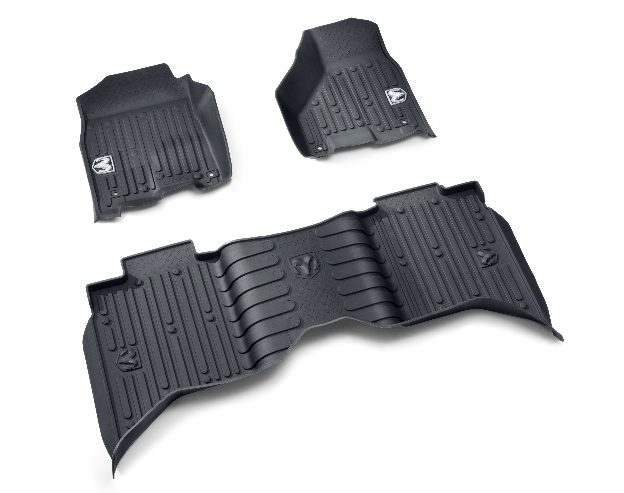82215583AB - Interior Accessories: All-Weather Floor Mats, Bucket-Style, Crew Cab, Black for Ram: 1500, 1500 Classic, 2500, 3500 Image