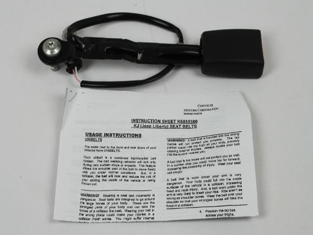 5JW771DVAD - Interior Trim: Front Inner Seat Belt, Left for Jeep: Liberty Image