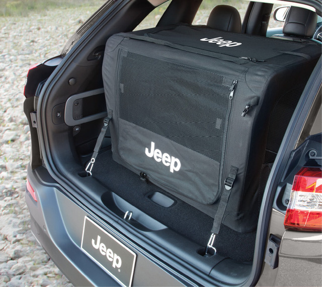82213729AC - Interior Accessories: Pet Kennel for Jeep: Cherokee, Compass, Grand Cherokee, Grand Cherokee L, Grand Cherokee WK, Grand Wagoneer, Grand Wagoneer L, Patriot, Renegade, Wagoneer, Wagoneer L, Wrangler, Wrangler JK Image