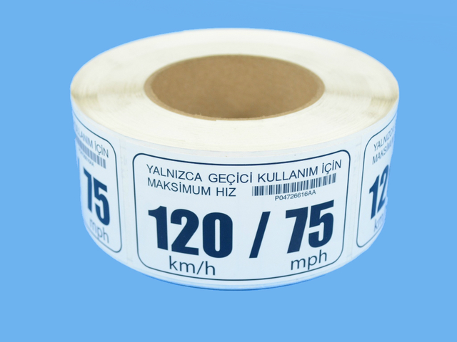 4726616AA - Labels: Temporary Spare Tire Warning Label for Dodge: Durango | Jeep: Cherokee, Compass, Grand Cherokee, Grand Cherokee L Image