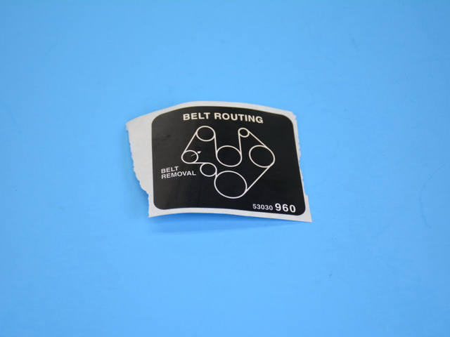 53030960 - Labels All Vehicle Locations: Belt Routing Label for Dodge: Dakota, Durango, Ram 1500 | Jeep: Grand Cherokee, Liberty Image