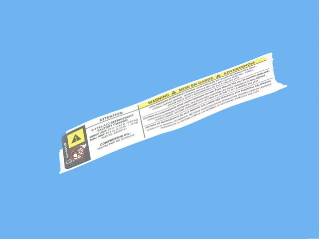 4677621AB - Labels: Emission, A/c Spec. &amp; Belt Rtg. Label for Chrysler: Town &amp; Country | Dodge: Grand Caravan | Ram: C/V Image