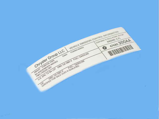 47480300AA - Labels: Vehicle Emission Control Information Label for Mopar Image