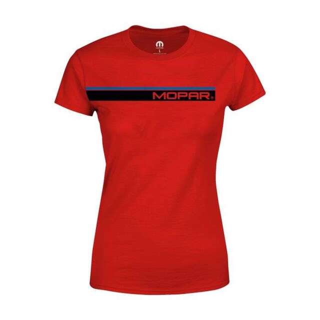 1576K - : Women's Black &amp; Blue Stripe T-shirt for Mopar Apparel Image