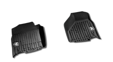 82215579AB - Interior Accessories: All-Weather Floor Mats, Bucket-Style Front mats Rams logo for Ram: 1500, 1500 Classic, 2500, 3500 Image