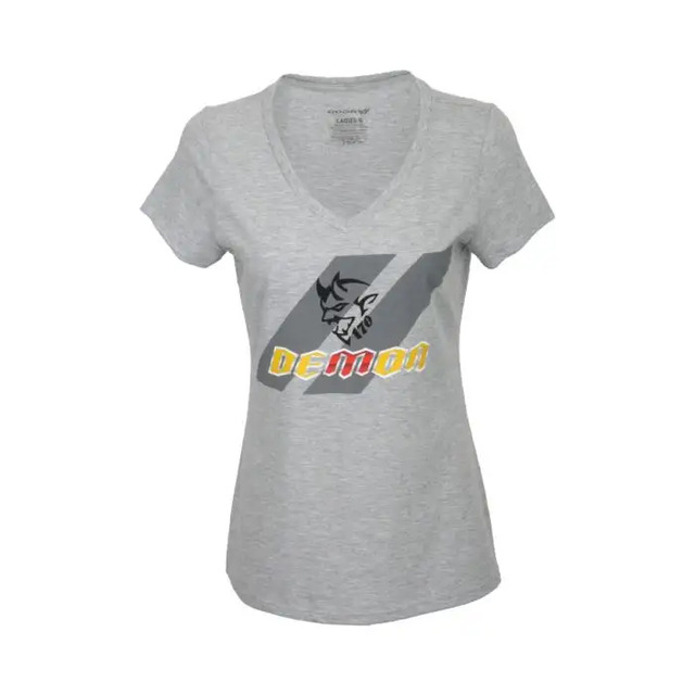 1302230100 - : Challenger SRT® Demon 170 Women's Rhombus V-Neck T-Shirt for Dodge Apparel Image