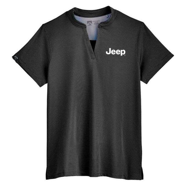 15CJ4 - : Women's Black V-Neck Polo for Jeep Apparel Image