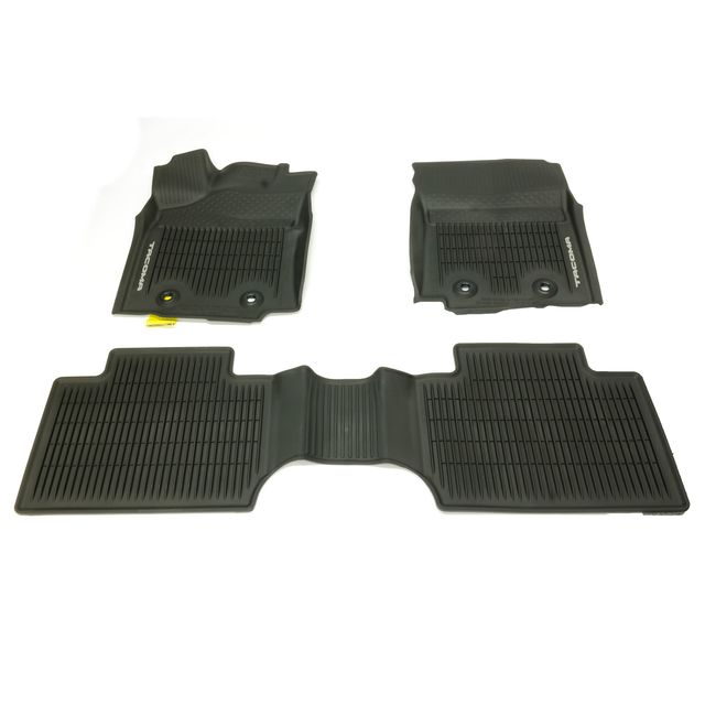 PT9083517220 - Interior: OEM NEW Front &amp; Rear All Weather Floor Mats Black 2018-2021 Tacoma Access Cab Auto PT9083517220 for Toyota Image