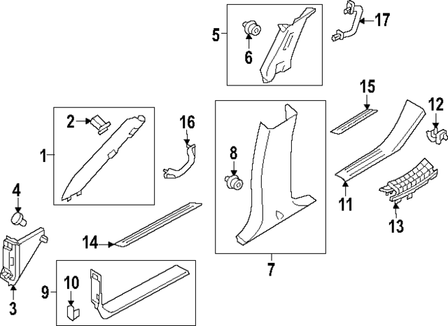 769141LZ0A - : Upper Center Pillar Trim for Nissan Image