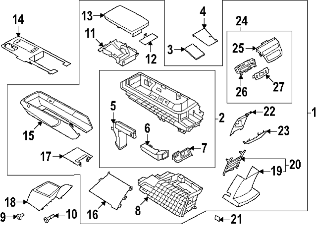 969725MR1A - : Upper Console Mat for Nissan Image