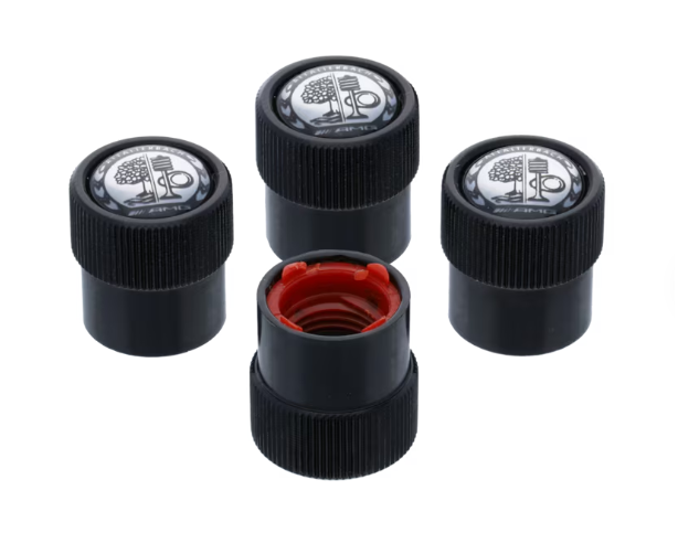 66472004 - Wheels: Valve Stem Caps with AMG Affalterbach Badge - Black for Mercedes-Benz Image