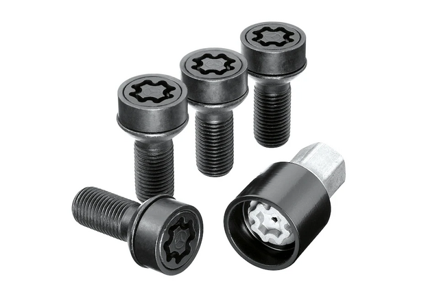 19901607 - Wheels: Rim Lock Set - M14x1.5x27 - Black for Mercedes-Benz Image