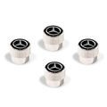152156200 - : Mer Chrome Valve Stem Caps Set Of 4 Silver for Mercedes-Benz Image