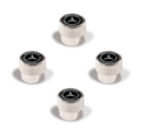 Q6400161 - : ​Valve Stem Caps - Laurel Silver Logo on Black Background for Mercedes-Benz Image