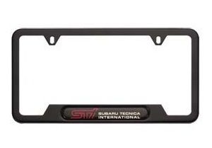 SOA342L126 - Exterior: License Plate Frame - Matte Black - STI Logo for Subaru Image
