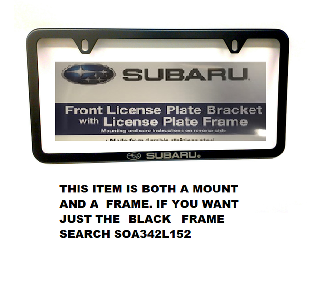 SOA342L170 - Exterior: License Plate Frame (Slim Black) and Mounting Bracket for Subaru Image