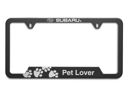 SOA342L165 - Exterior: License Plate Frame - Pet Lover - Matte Black for Subaru Image