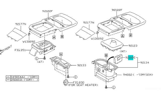 Genuine OEM Subaru Forester Cup Holder Barrier Partition 92118AJ001 2014-2018