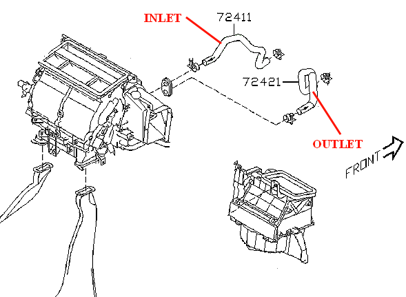 72411AJ060 - Cooling System: HVAC Heater Hose for Subaru Image