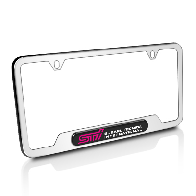 2000-2025 Subaru License Plate Frame, Stainless / S T I