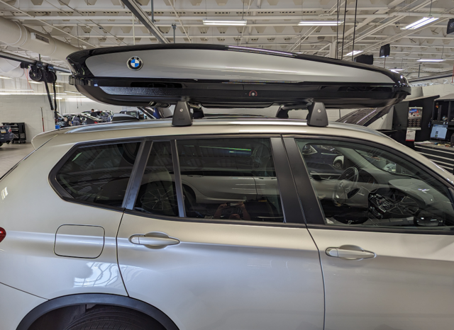 82732406459 - Hauling: 2019-2020 BMW Roof Box 520 Liter Lockable 90x34x18 for BMW: 230i, 330e, 330i, 330i xDrive, 430i, 530i, 540i, 640i xDrive Gran Turismo, 740i, 840i, M2, M240i, M340i, M4, M6 Gran Coupe, M760i xDrive, M8, X1, X2, X3, X4, X5, X6, X7 Image