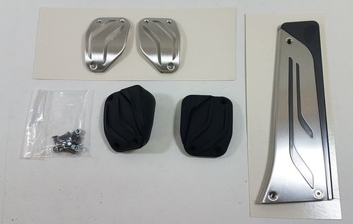 35002232276 - Interior: 2013-2025 BMW - M Performance Stainless Steel Pedal Covers for BMW: 228i, 228i xDrive, 230i, 230i xDrive, 320i, 320i xDrive, 328d, 328d xDrive, 328i, 328i xDrive, 330e, 330i, 330i GT xDrive, 330i xDrive, 335i, 335i xDrive, 340i, 340i GT xDrive, 340i xDrive, 428i, 428i xDrive, 430i, 430i Gran Coupe, 430i xDrive, 435i, 435i xDrive, 440i, 440i xDrive, 528i, 528i xDrive, 530i, 530i xDrive, 535d, 535d xDrive, 535i, 535i xDrive, 540d xDrive, 540i, 540i xDrive, 550i, 550i xDrive, 640i, 640i Gran Coupe, 640i xDrive, 640i xDrive Gran Coupe, 640i xDrive Gran Turismo, 650i, 650i Gran Coupe, 650i xDrive, 650i xDrive Gran Coupe, 740e xDrive, 740i, 740i xDrive, 740Li, 740Li xDrive, 750i, 750i xDrive, 750Li, 750Li xDrive, 760Li, Alpina B6 xDrive Gran Coupe, Alpina B7, M2, M235i, M235i xDrive, M240i, M240i xDrive, M3, M340i, M4, M5, M550i xDrive, M6, M760i xDrive, X3, X4, X5, X6, X7 Image