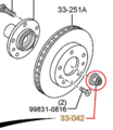 GAM633042 - Brakes: Axle Nut for Mazda: 6, CX-7, CX-9 Image