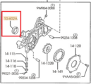 B3C710602A - Engine: Engine Crankshaft Seal for Mazda: 323, Miata, MX-3, Protege Image