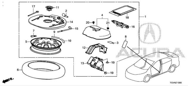 6421TGVA01 - Wheels: Spare Jack &amp; Wheel Only - No Tire for Acura Image