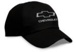 CH2204 - : Black Chevrolet Hat with Silver Open Bowtie for GM Image