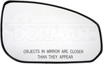 56527 - : Passenger Non-Heated Door Mirror Glass for Dorman Image