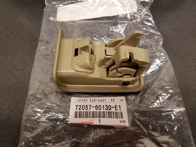 thumbnail interactive-video image 1 of Genuine OEM Toyota 4Runner Upper Door Lock Trim (1996-2002) – Tan / Beige 1 of 2