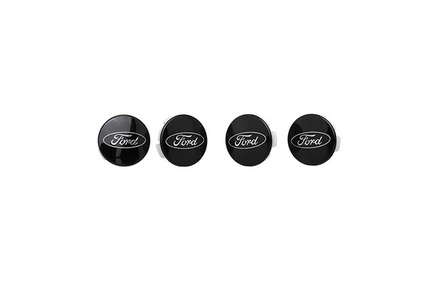 M1096KBCC - : Black And Chrome Ford Car Center Cap for Ford Performance Image