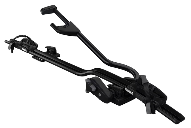 VM1PZ7855100K - : Roof Top, Single, Bike Carrier - Thule for Ford: Bronco, Bronco Sport, C-Max, E-350 Super Duty, E-450 Super Duty, EcoSport, Edge, Escape, Expedition, Explorer, Explorer Sport Trac, F-150, F-250 Super Duty, F-350 Super Duty, F-450 Super Duty, F-550 Super Duty, Fiesta, Flex, Focus, Fusion, Maverick, Mustang Mach-E, Ranger, Transit Connect | Lincoln: Aviator, Corsair, MKX, MKZ, Nautilus, Navigator | Mercury: Mariner, Mountaineer Image