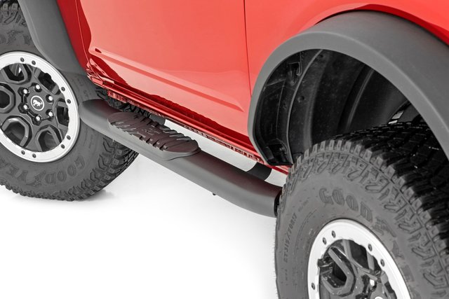 21012 - : Oval Nerf Steps | 2-Door | Black | Ford Bronco (2 Door) 4WD (2021-2025) for Rough Country Image