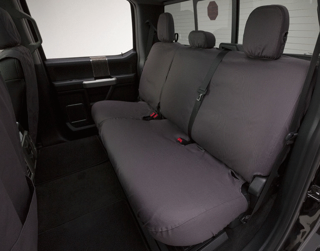 VML3Z2663812CTO - : Seat Covers, Protective Seat Covers By Covercraft - Rear Row, 60/40, W/Armrest, For SuperCrew, Charcoal for Clearance Image