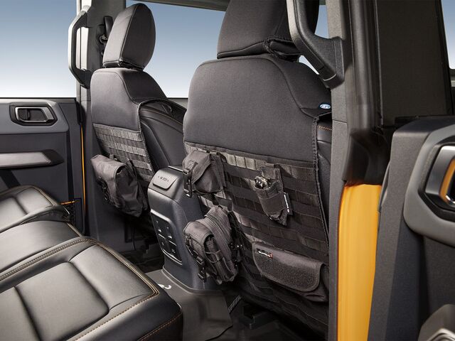 VM2DZ15600D20E - : Neoprene Seat Covers By Coverking, With Molle Straps, Front, Black, For 4-Door for Ford: Bronco Image