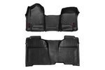M21143 - : Floor Mats | FR &amp; RR | OV Hump | Crew | Fits Chevy/Fits GMC 1500/2500HD/3500HD 2WD/4WD for Rough Country Image